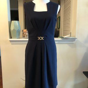 Navy fit & flare Tahari dress - size 10